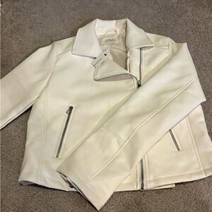 Ashley By 26 International Cream Faux Leather Jacket